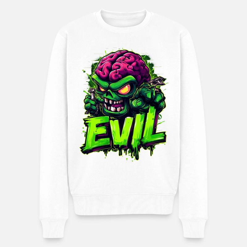 Evil - Männer Premium Bio Pullover - Weiß