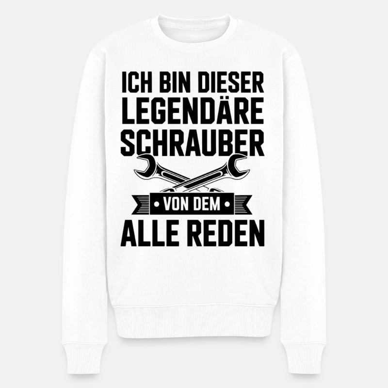 Legendäre Schrauber - Männer Premium Bio Pullover - Weiß