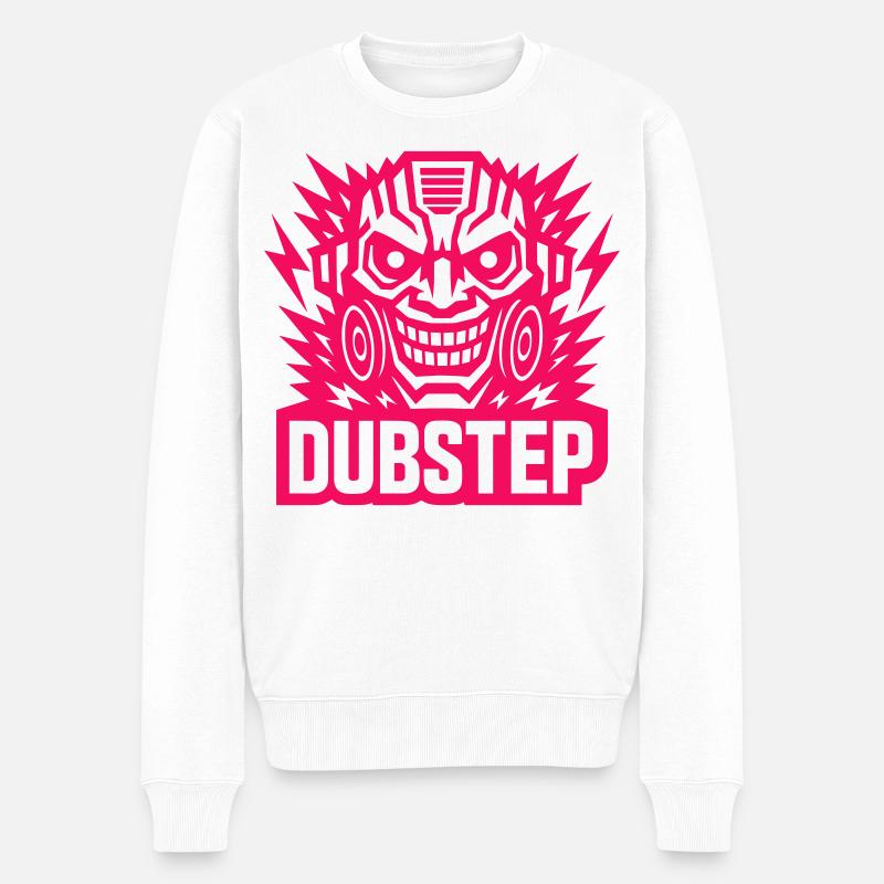 Dubstep Power Mask - Männer Premium Bio Pullover - Weiß