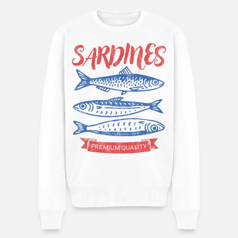 Sardines - Pull Premium bio Homme - blanc