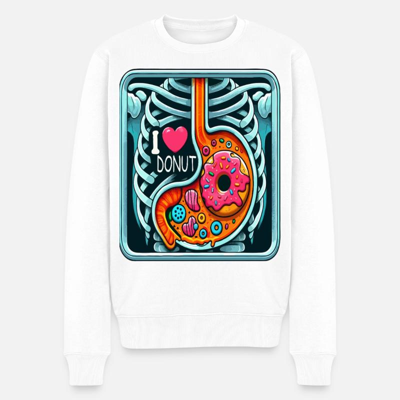 Ich liebe Donut - Männer Premium Bio Pullover - Weiß