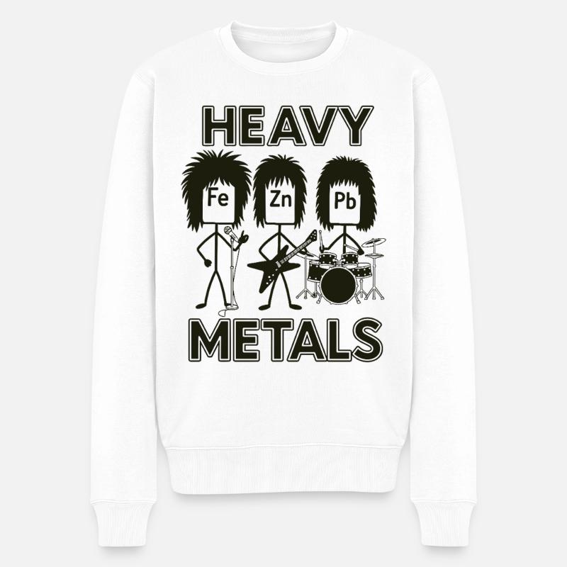 Schwermetaller Banddesign mit Elementen - Männer Premium Bio Pullover - Weiß