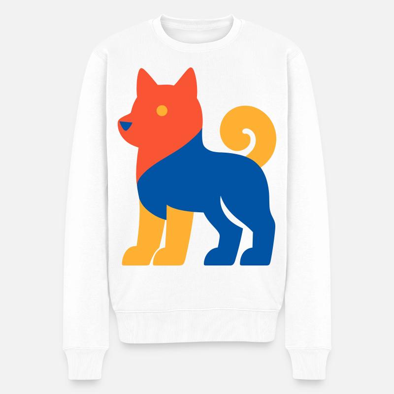Pop Art Dog - Männer Premium Bio Pullover - Weiß