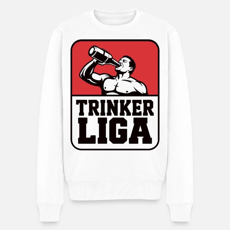 Trinker Liga Motivationsdesign - Männer Premium Bio Pullover - Weiß