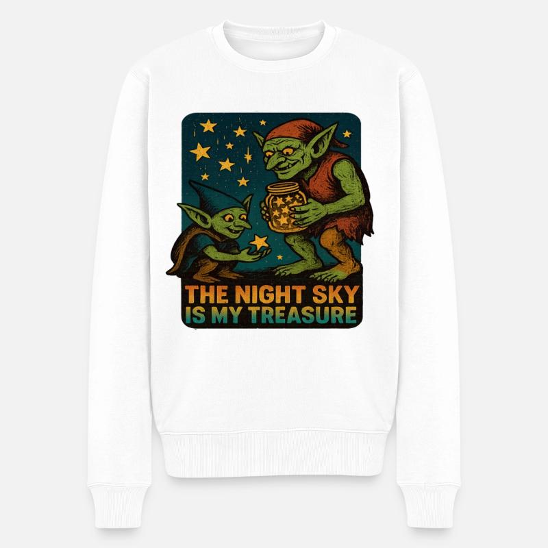 Goblincore Astronomie - Männer Premium Bio Pullover - Weiß