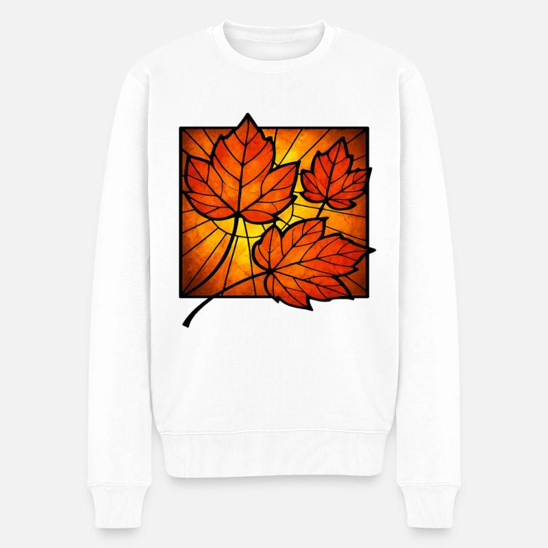 Vitrail Automne Herbst Herbstlich - Pull Premium bio Homme - blanc