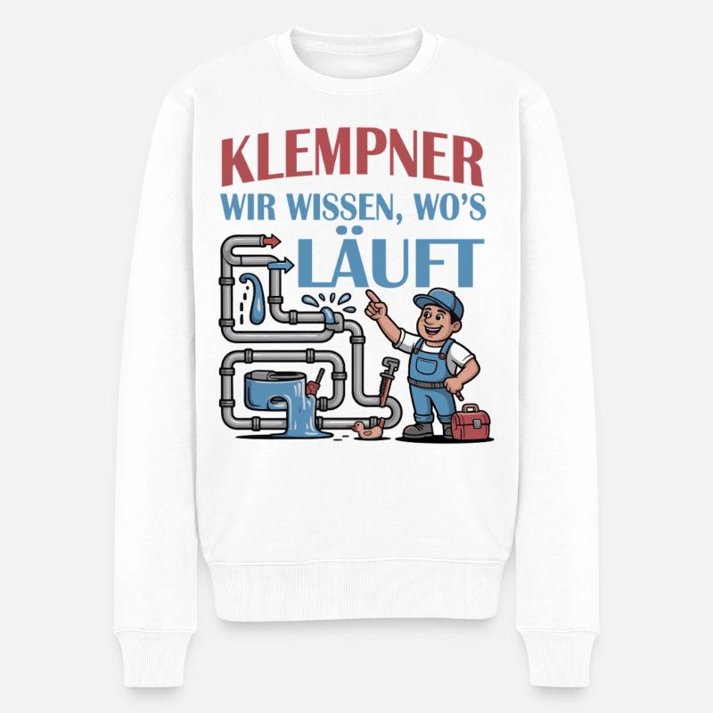 T-shirt de plombier - Pull Premium bio Homme - blanc