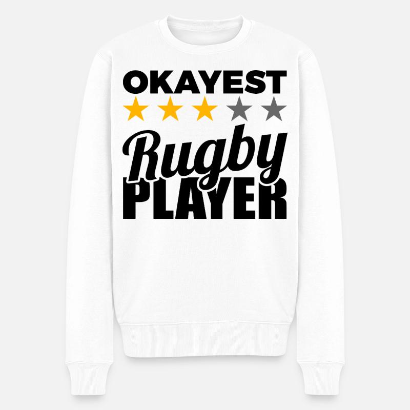 Rugby Spieler - Männer Premium Bio Pullover - Weiß