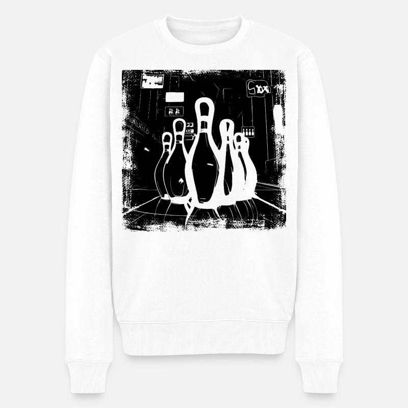 Bowling - Männer Premium Bio Pullover - Weiß