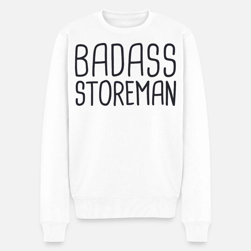 Storeman Badass - Männer Premium Bio Pullover - Weiß