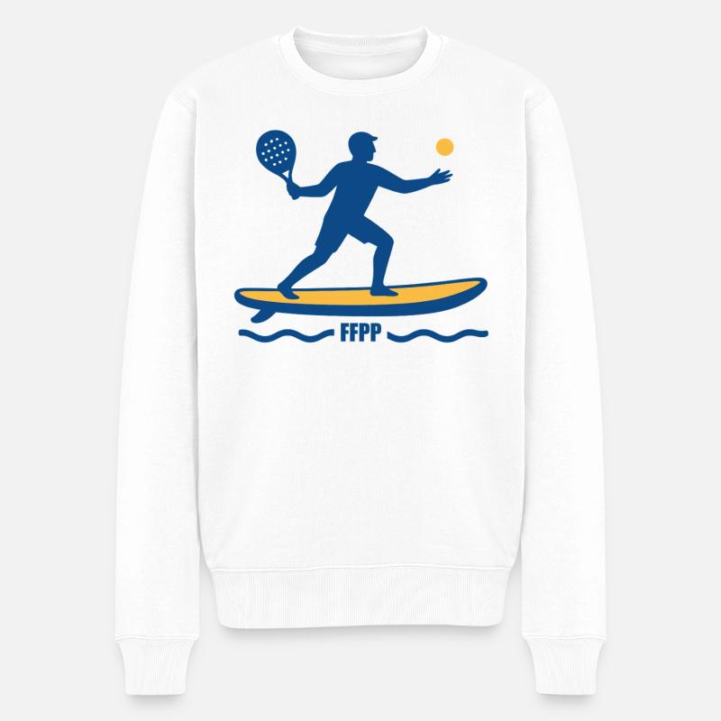 Französischer Padel-Paddel-Verband - Männer Premium Bio Pullover - Weiß