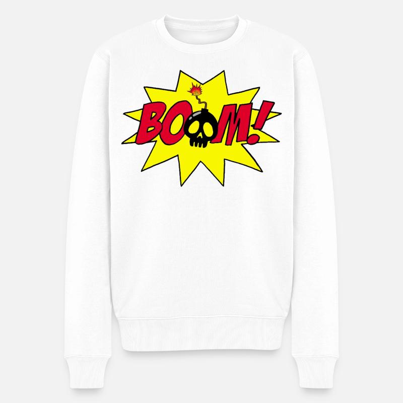 Explosion - Männer Premium Bio Pullover - Weiß