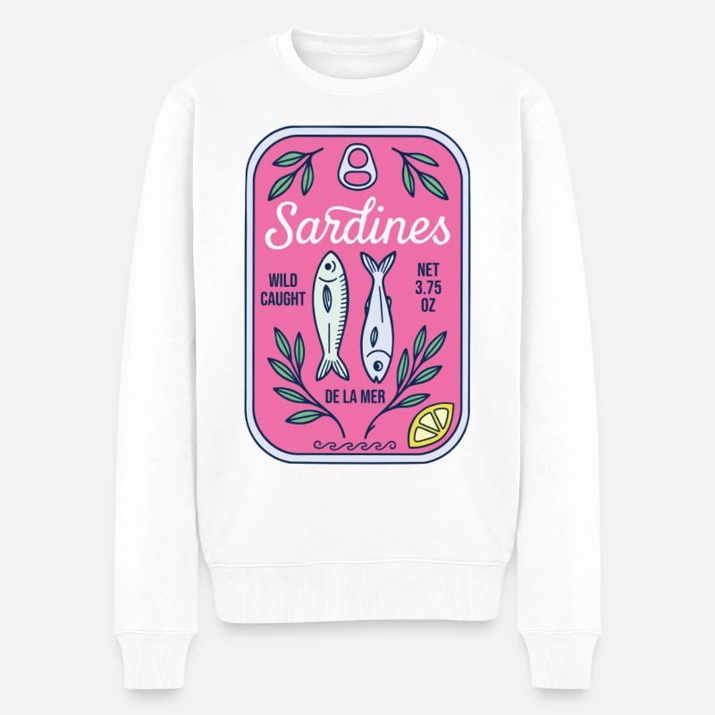 Sardines - Pull Premium bio Homme - blanc