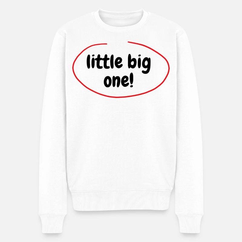 Klein - groß - Männer Premium Bio Pullover - Weiß