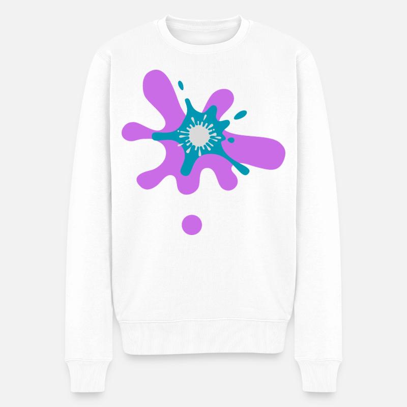 Impression d'éclaboussures de peinture abstraite - Pull Premium bio Homme - blanc