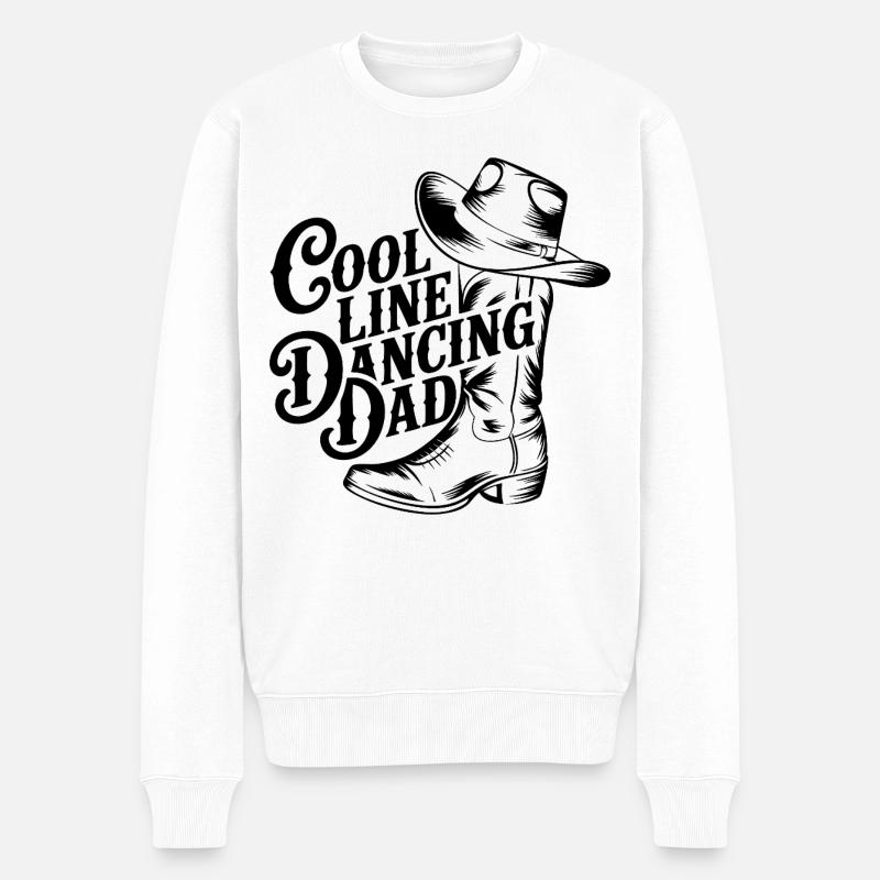 Linedance Papa tanzt Line Dance - Männer Premium Bio Pullover - Weiß