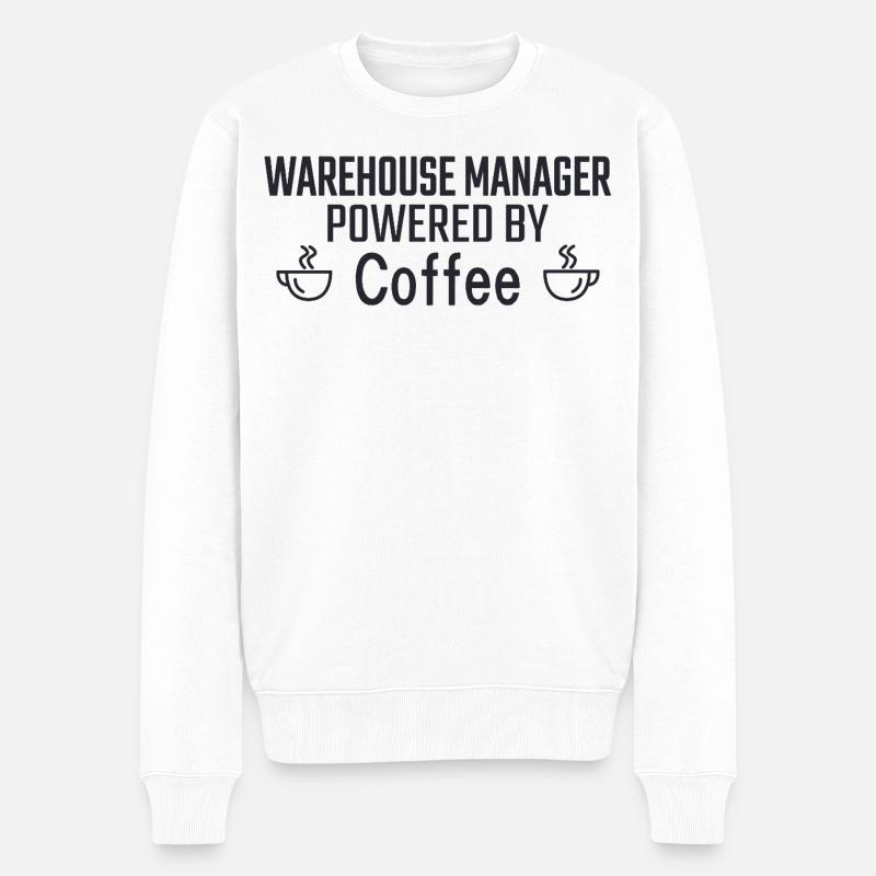Gestionnaire d’entrepôt propulsé par le café - Pull Premium bio Homme - blanc