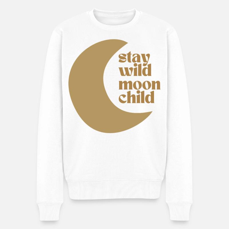 Stay Wild Moon Child - Männer Premium Bio Pullover - Weiß