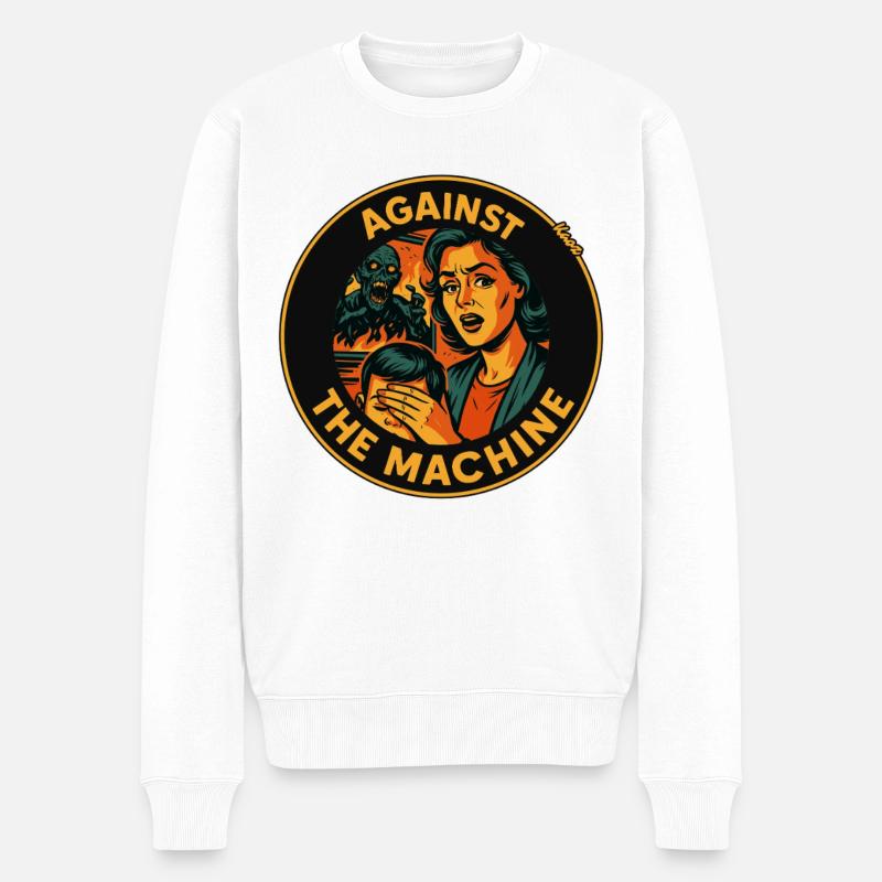 Gegen Die Maschine Eltern - Männer Premium Bio Pullover - Weiß