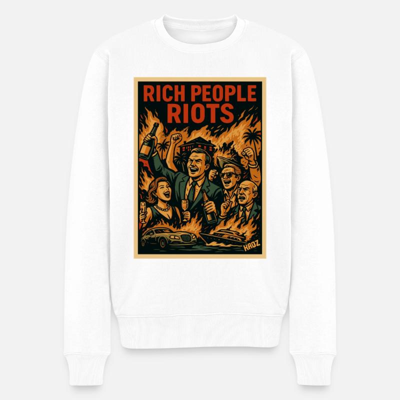 Reiche feiern – Aufruhr Poster - Männer Premium Bio Pullover - Weiß