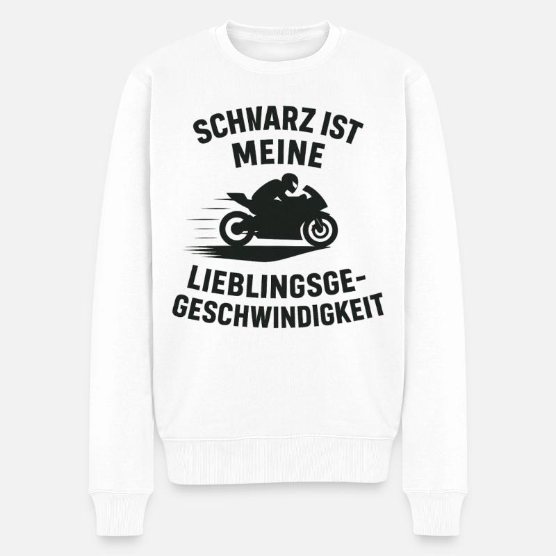 Le noir est ma vitesse préférée - Pull Premium bio Homme - blanc