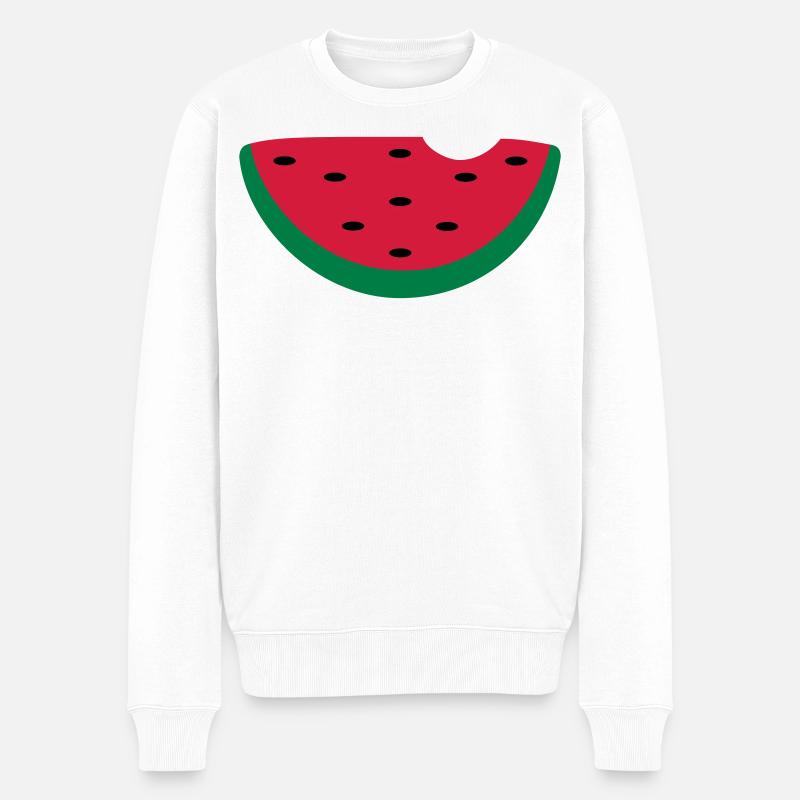 Melone - Männer Premium Bio Pullover - Weiß