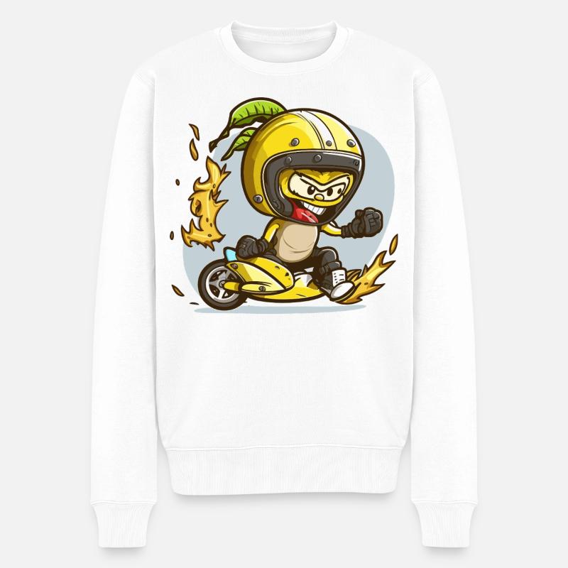 Ninja Motoaction jaune - Pull Premium bio Homme - blanc