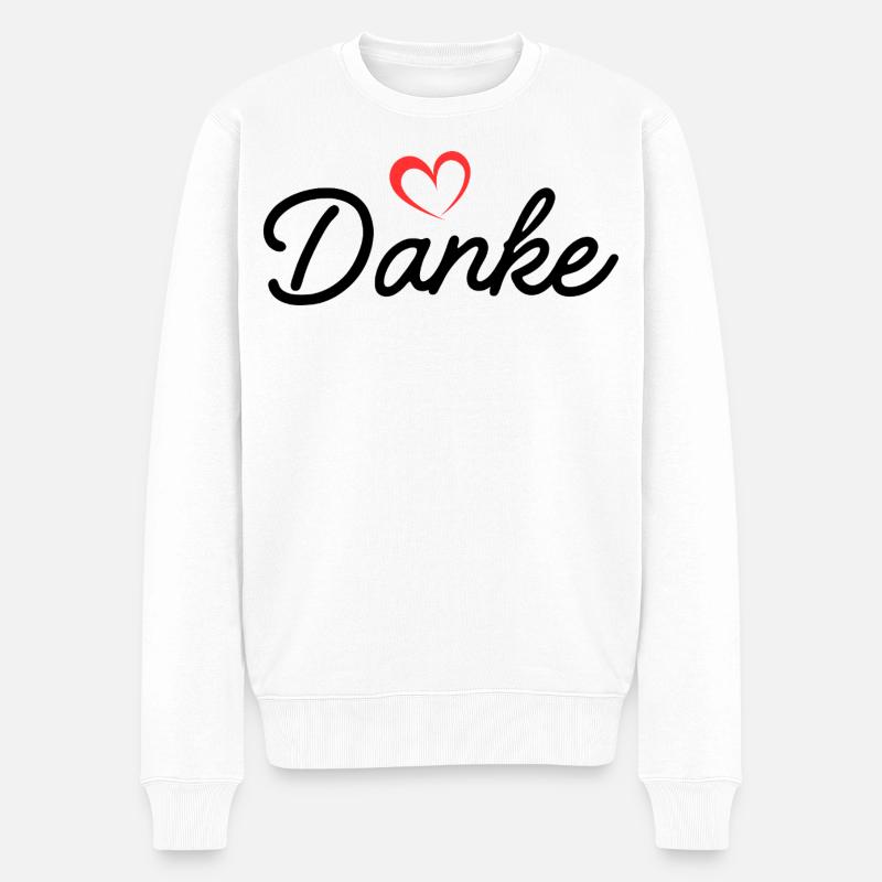 Herzlinienhandschrift Liebe - Männer Premium Bio Pullover - Weiß
