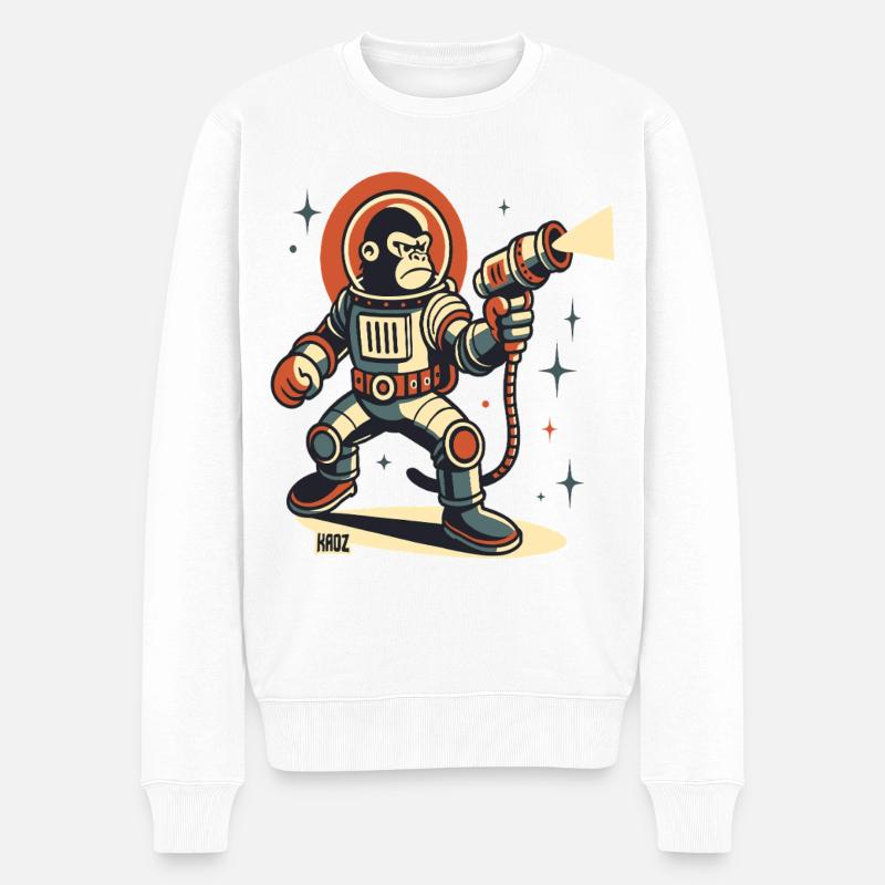 Space Monkey astronaute Blaster laser - Pull Premium bio Homme - blanc