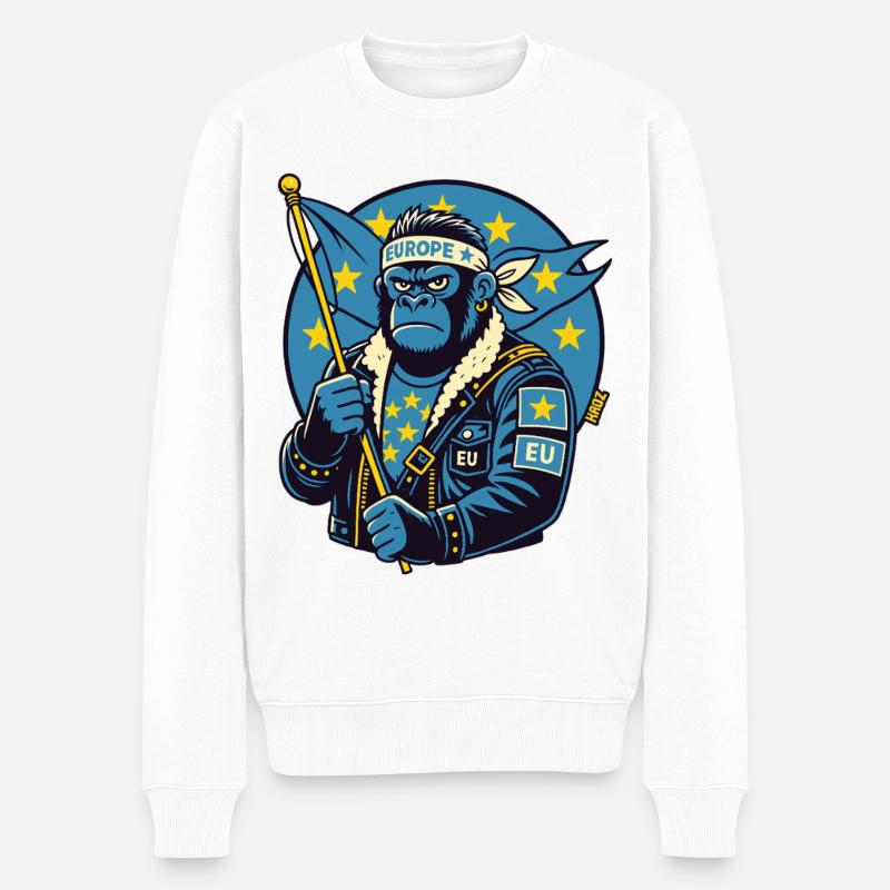 Style motard gorille de l’UE - Pull Premium bio Homme - blanc
