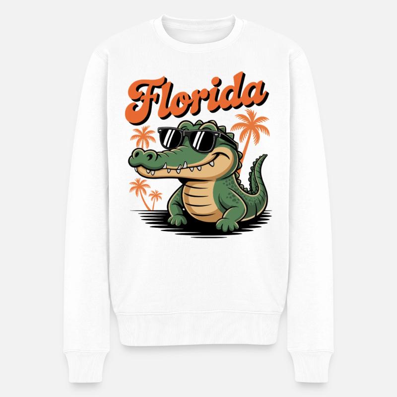 Alligator de Floride - Pull Premium bio Homme - blanc