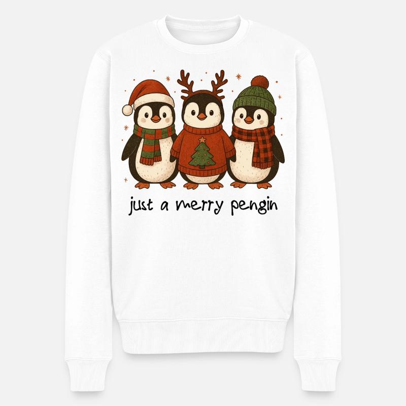 Joyeux Noël Pingouin - Pull Premium bio Homme - blanc
