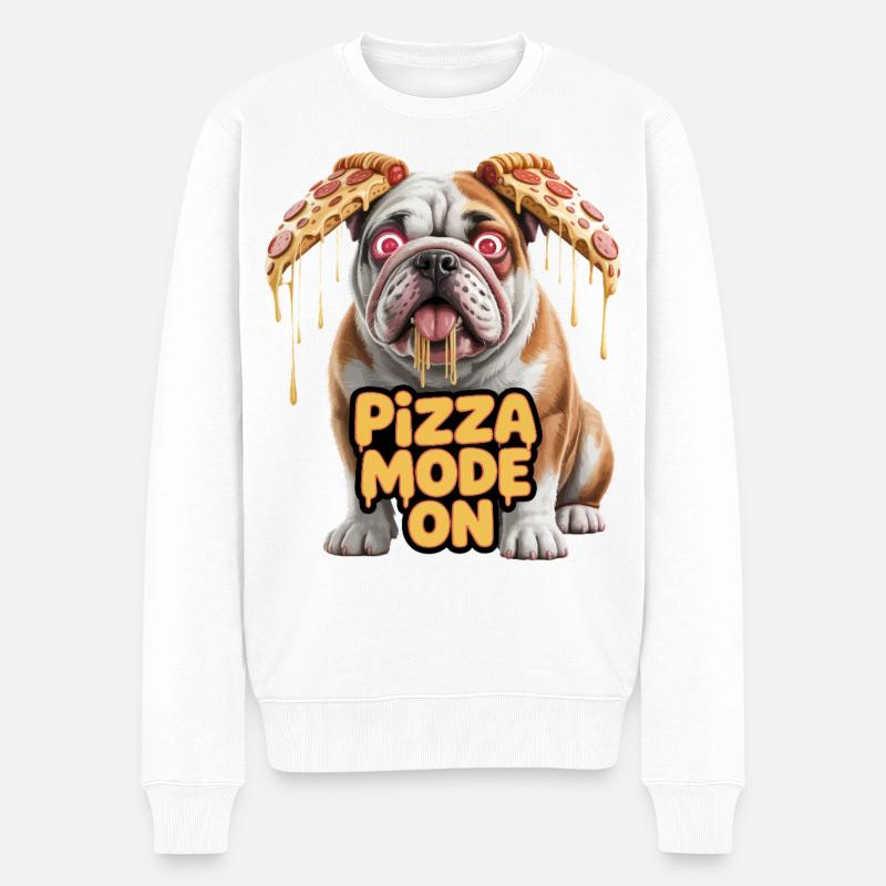 Pizza Bulldog : mode Pizza activé - Pull Premium bio Homme - blanc