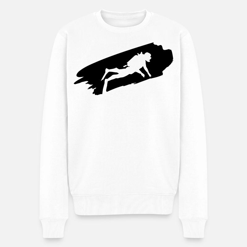 Taucher - Tauchen - Tauch Geschenke - Männer Premium Bio Pullover - Weiß