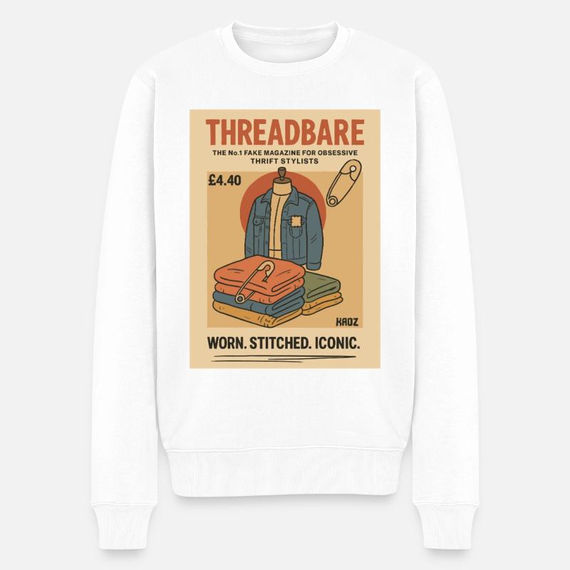 Utilisé Cousu Iconique - Pull Premium bio Homme - blanc