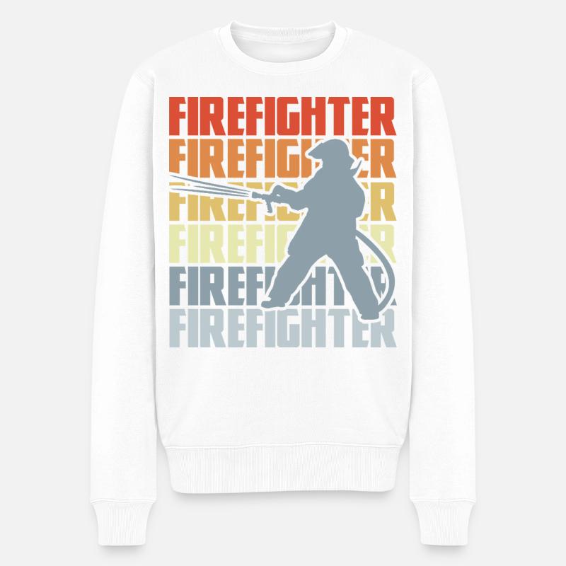 Pompier rétro - Pull Premium bio Homme - blanc