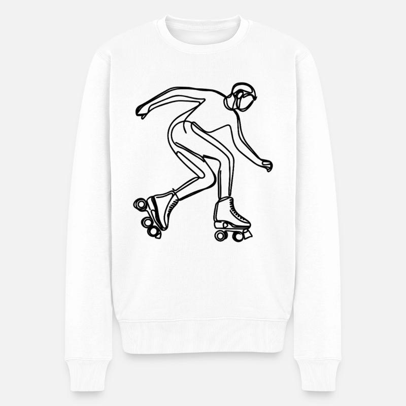 Rollschuhläufer - Männer Premium Bio Pullover - Weiß