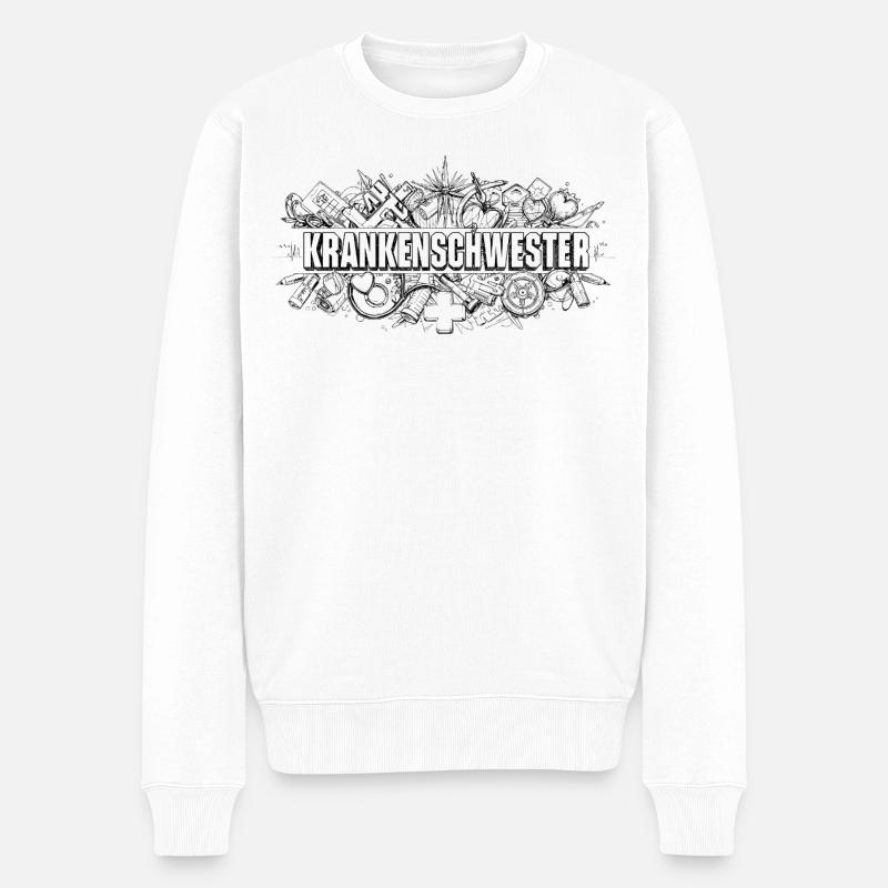 Krankenschwester - Männer Premium Bio Pullover - Weiß