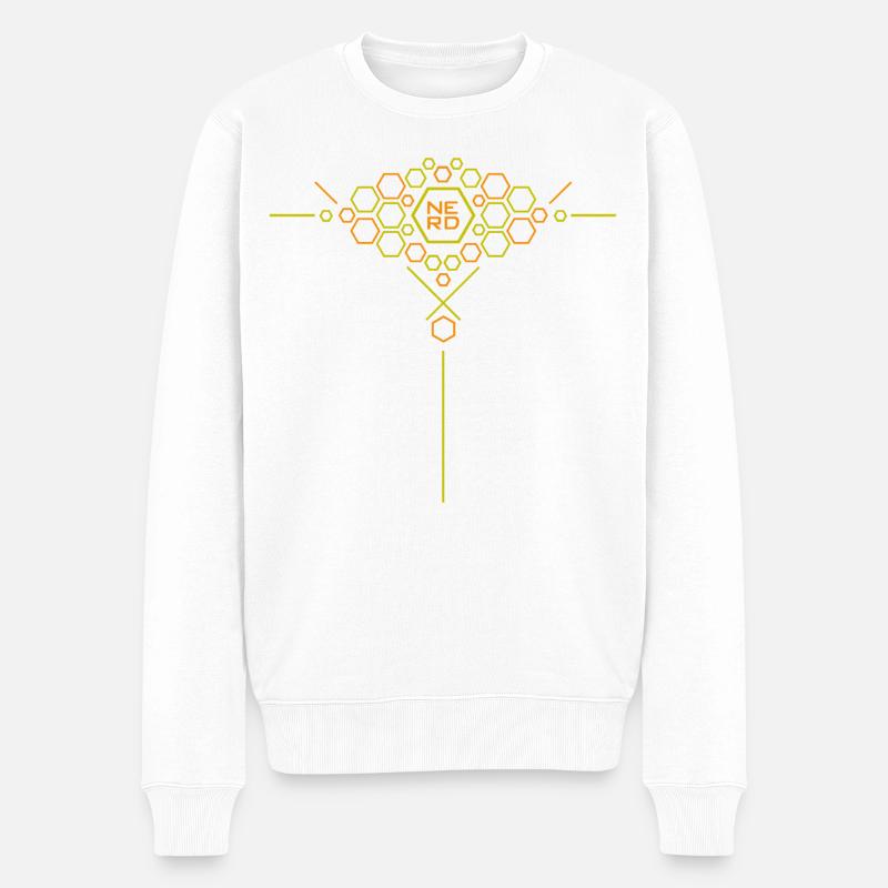 Nerd Hex Pattern Gradient - Men's Premium Organic Jumper - white