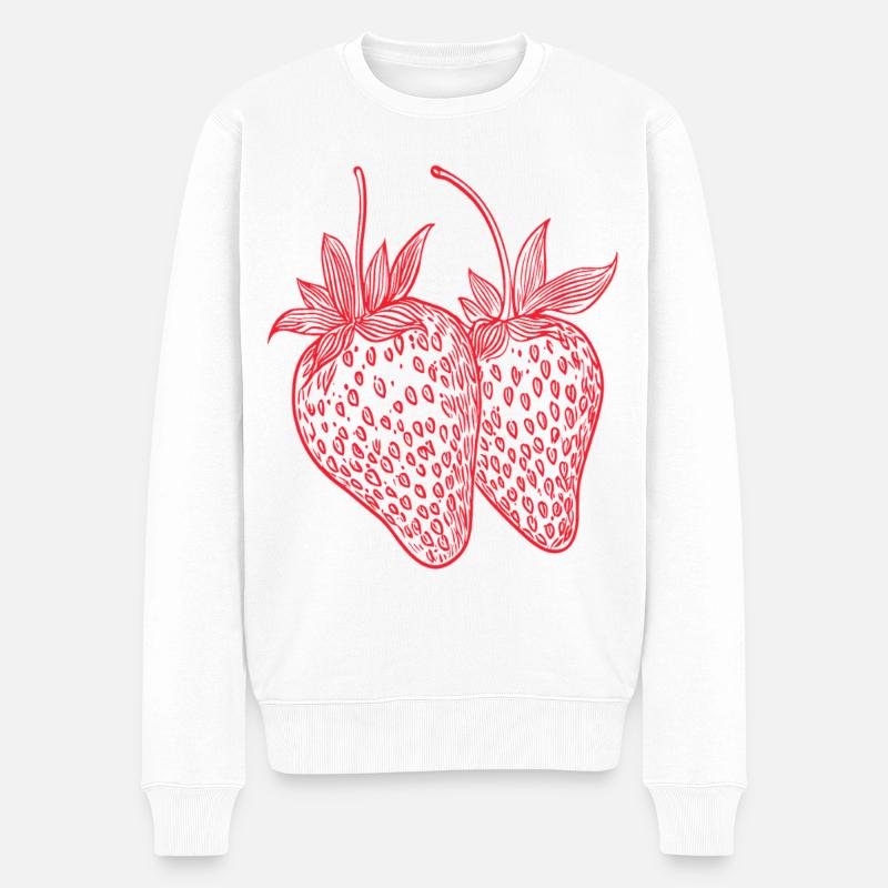 Strawberry - Männer Premium Bio Pullover - Weiß