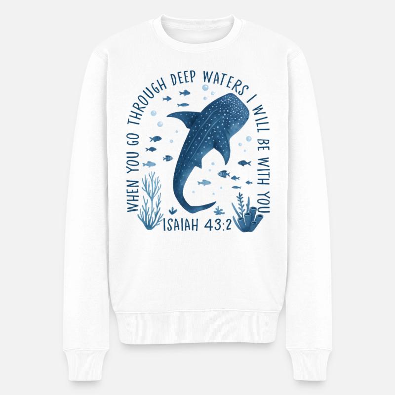 Tiefenpfad Isa 43:2 Unterwasser - Männer Premium Bio Pullover - Weiß