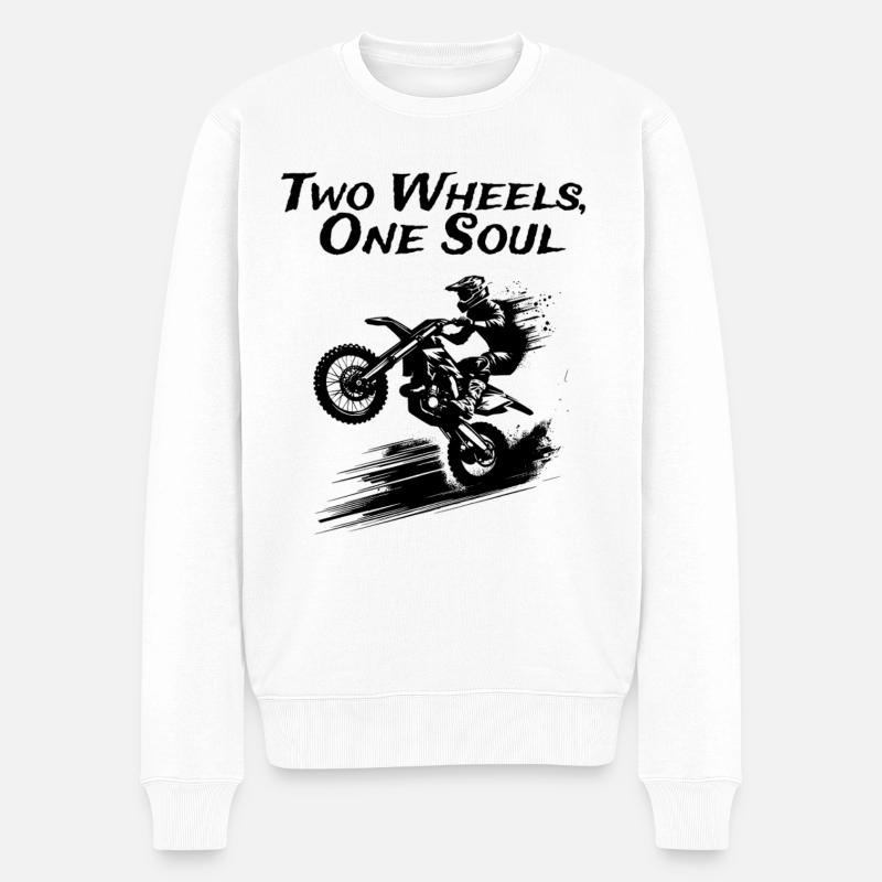 Deux roues, une âme - Pull Premium bio Homme - blanc