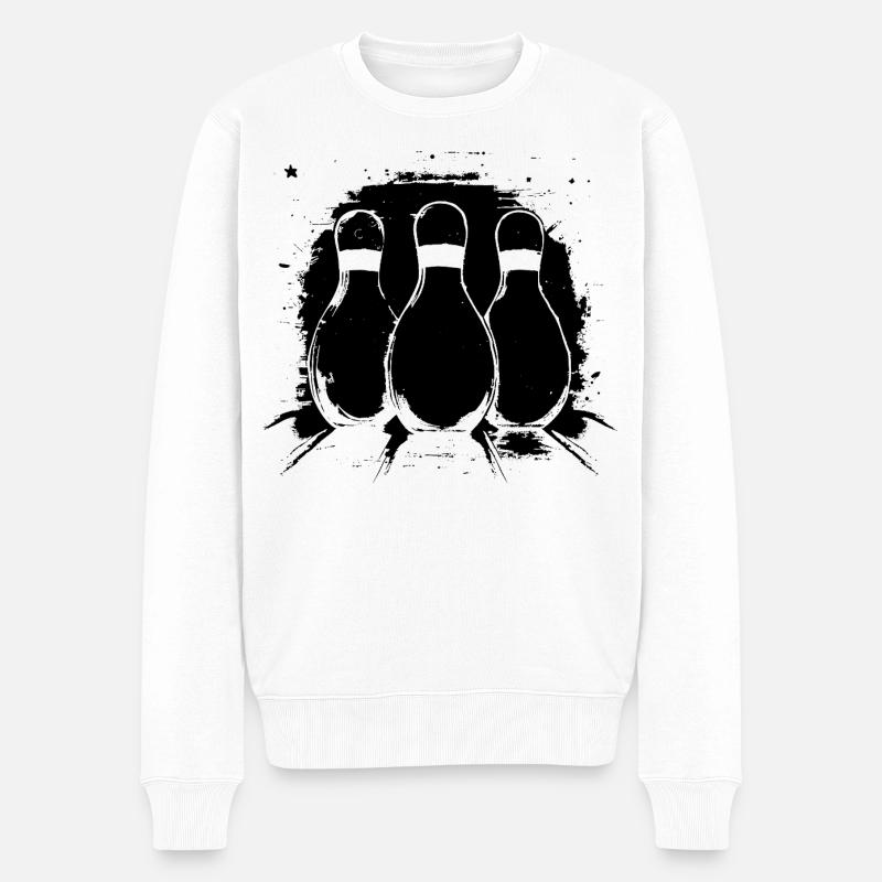 Graphiques de bowling - Pull Premium bio Homme - blanc