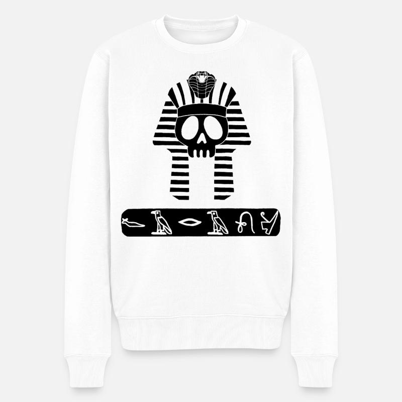 Crâne du pharaon noir - Pull Premium bio Homme - blanc