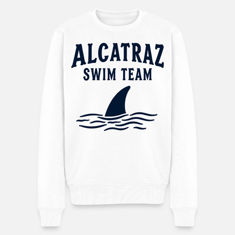 Alcatraz Schwimmteam Ironie Spruch - Männer Premium Bio Pullover - Weiß
