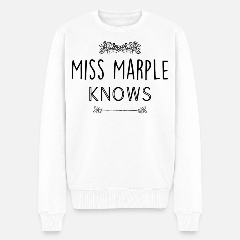 Miss Marple connaît les fleurs - Pull Premium bio Homme - blanc