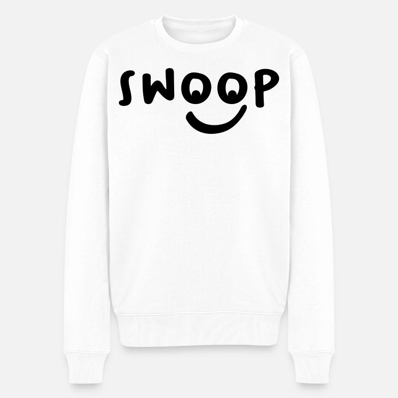 Swoop Gesicht Lachen Geschenk - Männer Premium Bio Pullover - Weiß