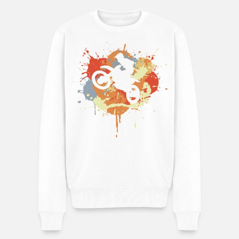 Motocross Graffiti - Männer Premium Bio Pullover - Weiß