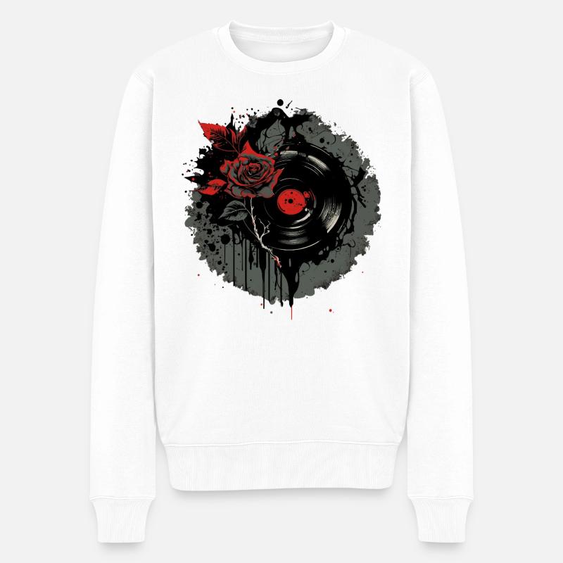 Collectionneur de disques vinyles - Pull Premium bio Homme - blanc