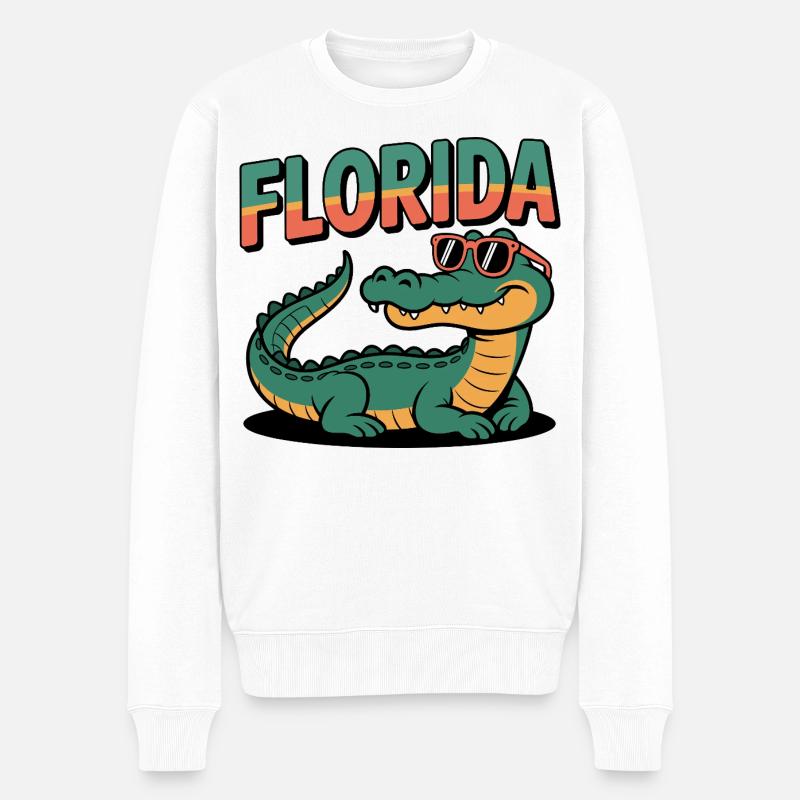 Alligator de Floride - Pull Premium bio Homme - blanc